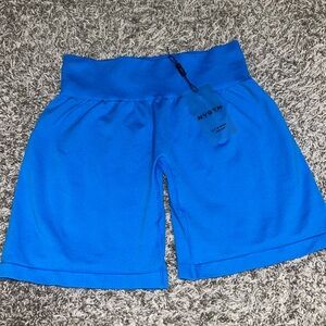 NVGTN Bright Blue Seamless Workout Shorts